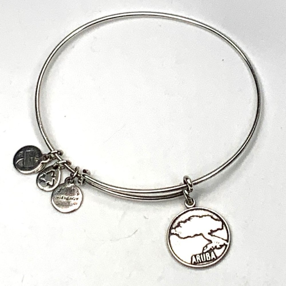 Alex and Ani Aruba Charm Bracelet Silver Finish - Expands 2"- 3.5"